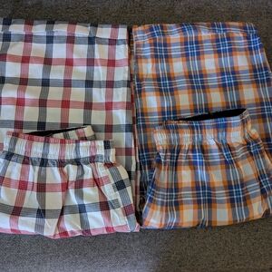 Plaid Ankle & Cropped Pants - Red and Orange